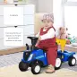 Tractor sin Pedales para Niños de 12-36 Meses con Remolque Extraíble Coche Correpasillos con Bocina Faros Pala Asiento de Suelo