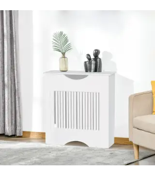 Cubre Radiador 78x19x82 cm Cubierta de Radiador de MDF Moderno con Estante Carga 10 kg y Dispositivo Antivuelco para Sal