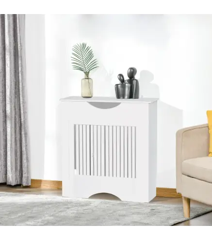 Cubre Radiador 78x19x82 cm Cubierta de Radiador de MDF Moderno con Estante Carga 10 kg y Dispositivo Antivuelco para Sal