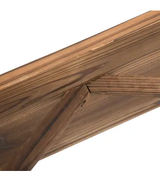 Banco de Exterior de Madera con Reposabrazos y 2 Ruedas Decorativas Estilo Rústico Carga 250 kg 114x58x80 cm Carbonizado