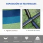 Hamaca con Soporte 310x117 cm para Camping con Altura Ajustable y Bolsa de Transporte Carga 120 kg Rayas Verdes y Azules