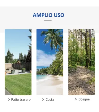 Hamaca con Soporte 310x117 cm para Camping con Altura Ajustable y Bolsa de Transporte Carga 120 kg Rayas Verdes y Azules