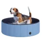 Piscina Plegable para Perros Gatos Ø100x30 cm Bañera Portátil para Mascotas PVC Antideslizante Múltiples Usos Color Azul
