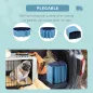 Piscina Plegable para Perros Gatos Ø100x30 cm Bañera Portátil para Mascotas PVC Antideslizante Múltiples Usos Color Azul