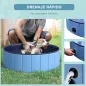 Piscina Plegable para Perros Gatos Ø100x30 cm Bañera Portátil para Mascotas PVC Antideslizante Múltiples Usos Color Azul