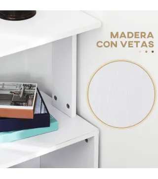 Escritorio Esquinero Giratorio, 120x110 cm, Escritorio en L, Mesa de Escritorio con Estantes, para Oficina en Casa, Estudio, Hog