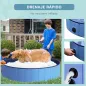 Piscina Plegable para Perros Gatos Ø140x30 cm Bañera Portátil para Mascotas PVC Antideslizante Múltiples Usos Color Azul