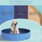 Piscina Plegable para Perros Gatos Ø140x30 cm Bañera Portátil para Mascotas PVC Antideslizante Múltiples Usos Color Azul