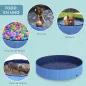 Piscina Plegable para Perros Gatos Ø140x30 cm Bañera Portátil para Mascotas PVC Antideslizante Múltiples Usos Color Azul