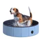 Piscina Plegable para Perros Gatos Ø80x20 cm Bañera Portátil para Mascotas PVC Antideslizante Múltiples Usos Color Azul