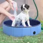 Piscina Plegable para Perros Gatos Ø80x20 cm Bañera Portátil para Mascotas PVC Antideslizante Múltiples Usos Color Azul