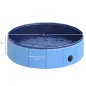 Piscina Plegable para Perros Gatos Ø80x20 cm Bañera Portátil para Mascotas PVC Antideslizante Múltiples Usos Color Azul