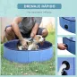 Piscina Plegable para Perros Gatos Ø80x20 cm Bañera Portátil para Mascotas PVC Antideslizante Múltiples Usos Color Azul