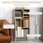 Mueble Aparador Alto Armario Auxiliar de Salón con 5 Compartimentos y 1 Puerta Multiusos para Comedor Cocina Dormitorio 60x30x12