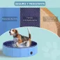 Piscina Plegable para Perros Gatos Ø80x20 cm Bañera Portátil para Mascotas PVC Antideslizante Múltiples Usos Color Azul