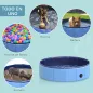 Piscina Plegable para Perros Gatos Ø80x20 cm Bañera Portátil para Mascotas PVC Antideslizante Múltiples Usos Color Azul