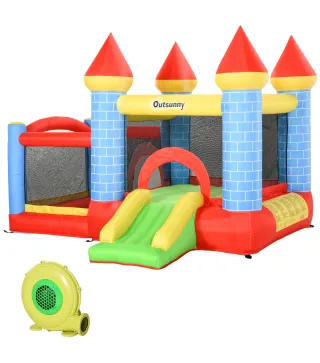 Castillo Hinchable para Niños con Tobogán Cama de Salto Inflador y Bolsa de Transporte para Interior y Exterior 280x260x210 cm M