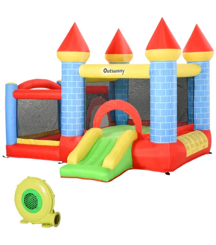 Castillo Hinchable para Niños con Tobogán Cama de Salto Inflador y Bolsa de Transporte para Interior y Exterior 280x260x210 cm M