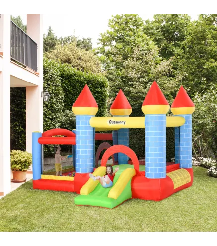 Castillo Hinchable para Niños con Tobogán Cama de Salto Inflador y Bolsa de Transporte para Interior y Exterior 280x260x210 cm M