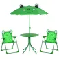 Set de Mesa y Sillas Infantil de Jardín Conjunto de Picnic Plegable para Niños Juego de Mesa con Sombrilla Ajustable en Altura d