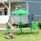 Set de Mesa y Sillas Infantil de Jardín Conjunto de Picnic Plegable para Niños Juego de Mesa con Sombrilla Ajustable en Altura d