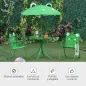Set de Mesa y Sillas Infantil de Jardín Conjunto de Picnic Plegable para Niños Juego de Mesa con Sombrilla Ajustable en Altura d