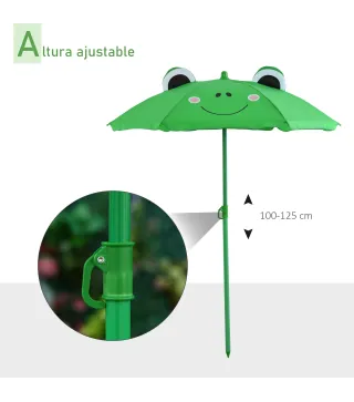 Set de Mesa y Sillas Infantil de Jardín Conjunto de Picnic Plegable para Niños Juego de Mesa con Sombrilla Ajustable en Altura d