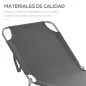 Tumbona de Jardín Plegable con Respaldo Ajustable en 5 Posiciones Carga 120 kg para Terraza Piscina 187x55x24 cm Gris