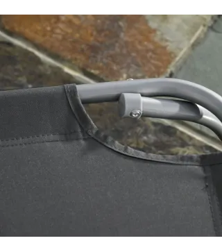 Tumbona de Jardín Plegable con Respaldo Ajustable en 5 Posiciones Carga 120 kg para Terraza Piscina 187x55x24 cm Gris