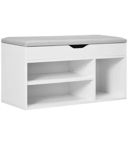 Armario Zapatero para Almacenamiento Banco de Zapatero con Asiento Estantes Cajón y Cojín Dos Niveles para Entrada y Recibidores