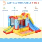 Castillo Hinchable para Niños +3 Años con 2 Toboganes Piscina y Zona de Salto 330x265x185 cm Multicolor