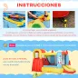 Castillo Hinchable para Niños +3 Años con 2 Toboganes Piscina y Zona de Salto 330x265x185 cm Multicolor
