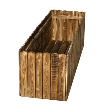 Jardinera de Madera Jardinera Elevada para Cultivos Verduras Flores en Patio Balcón Terraza 120x40x40 cm Carbonizada