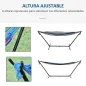 Hamaca con Soporte 310x117cm para Camping con Altura Ajustable y Bolsa de Transporte Carga 120 kg Rayas Azul y Blanco