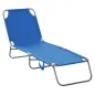 Tumbona de Jardín Plegable con Respaldo Ajustable en 5 Posiciones Carga 120 kg para Terraza Piscina 187x55x24 cm Azul