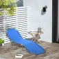 Tumbona de Jardín Plegable con Respaldo Ajustable en 5 Posiciones Carga 120 kg para Terraza Piscina 187x55x24 cm Azul