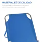 Tumbona de Jardín Plegable con Respaldo Ajustable en 5 Posiciones Carga 120 kg para Terraza Piscina 187x55x24 cm Azul