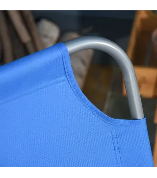 Tumbona de Jardín Plegable con Respaldo Ajustable en 5 Posiciones Carga 120 kg para Terraza Piscina 187x55x24 cm Azul