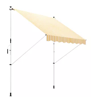 Toldo Manual Retráctil 300x150x170-280 cm con Altura Ajustable Manivela y Protección Solar para Terraza Naranja