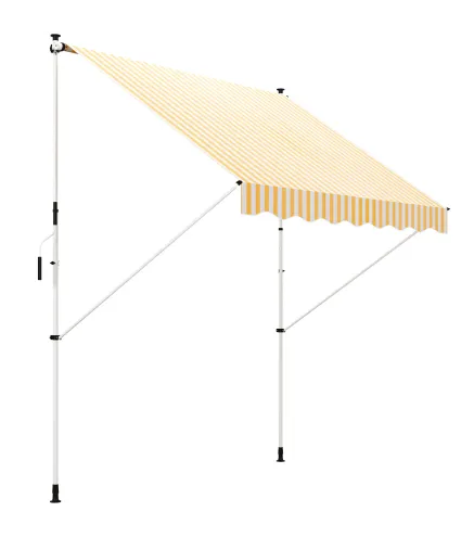 Toldo Manual Retráctil 300x150x170-280 cm con Altura Ajustable Manivela y Protección Solar para Terraza Naranja