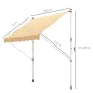 Toldo Manual Retráctil 300x150x170-280 cm con Altura Ajustable Manivela y Protección Solar para Terraza Naranja