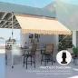 Toldo Manual Retráctil 300x150x170-280 cm con Altura Ajustable Manivela y Protección Solar para Terraza Naranja