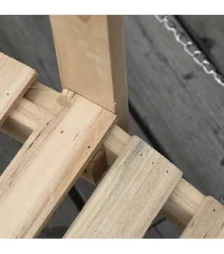 Puente de Jardín de Madera con Pasamanos Puente Decorativo para Estanque Carga 5 kg 100x32x48 cm Natural