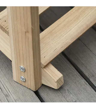 Puente de Jardín de Madera con Pasamanos Puente Decorativo para Estanque Carga 5 kg 100x32x48 cm Natural