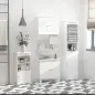 Armario Baño de Pared con 2 Puertas de Persiana Estante Interior y Barra de Toallero Mueble Auxiliar Suspendido Moderno Multiuso