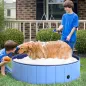 Piscina Plegable para Perros Gatos Ø120x30 cm Bañera Portátil para Mascotas PVC Antideslizante Múltiples Usos para Interiores y