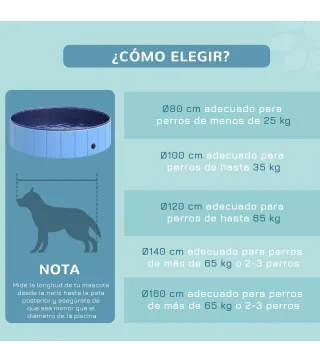 Piscina Plegable para Perros Gatos Ø120x30 cm Bañera Portátil para Mascotas PVC Antideslizante Múltiples Usos para Interiores y