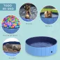 Piscina Plegable para Perros Gatos Ø120x30 cm Bañera Portátil para Mascotas PVC Antideslizante Múltiples Usos para Interiores y