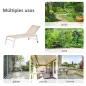 Tumbona de Jardín de Aluminio Tumbona Exterior con Respaldo Reclinable en 5 Posiciones Carga 120 kg 169x65x102 cm Beige
