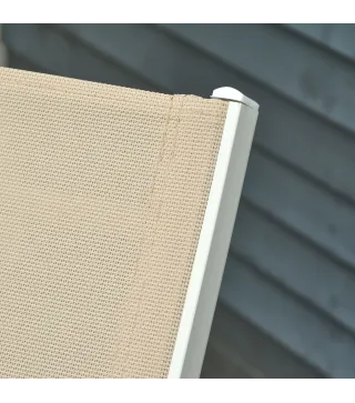 Tumbona de Jardín de Aluminio Tumbona Exterior con Respaldo Reclinable en 5 Posiciones Carga 120 kg 169x65x102 cm Beige